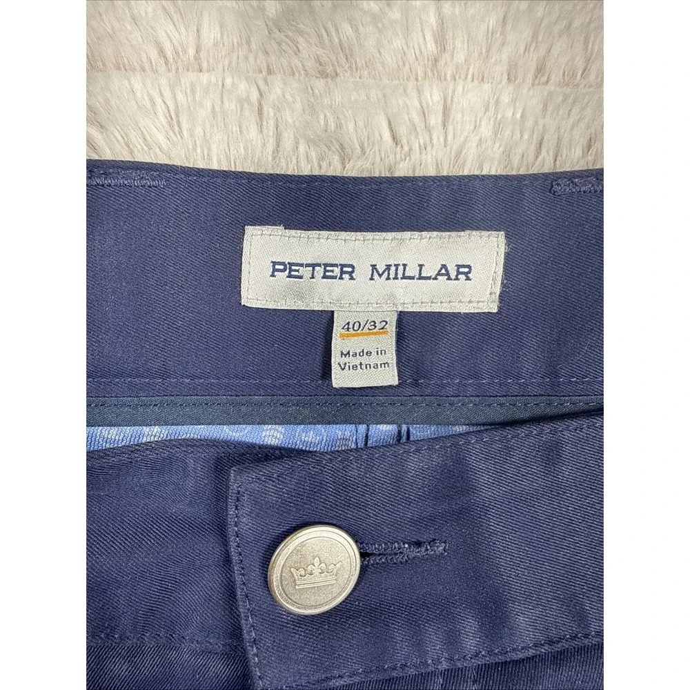 Peter Millar EB66 Mens Size 40x32 Golf Pants‎ Crown Sport Navy Blue EUC Comfy